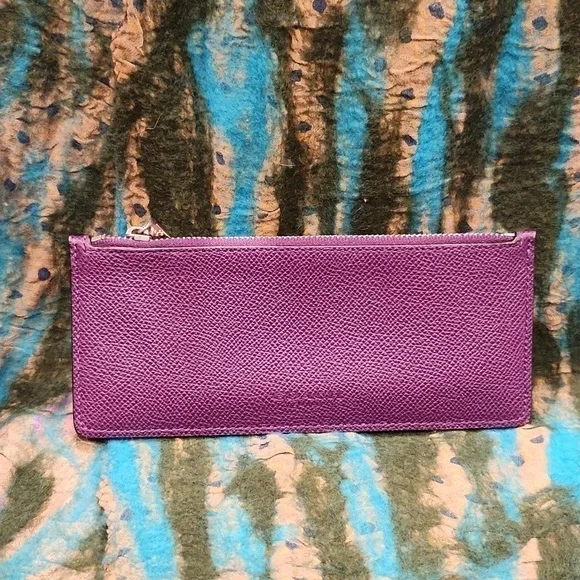 Coach Embossed Textured Trifold Leather Wallet - Picture 13 of 15